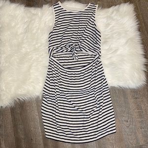 Aerie Mid-drift Tie Open Waist Striped Dress